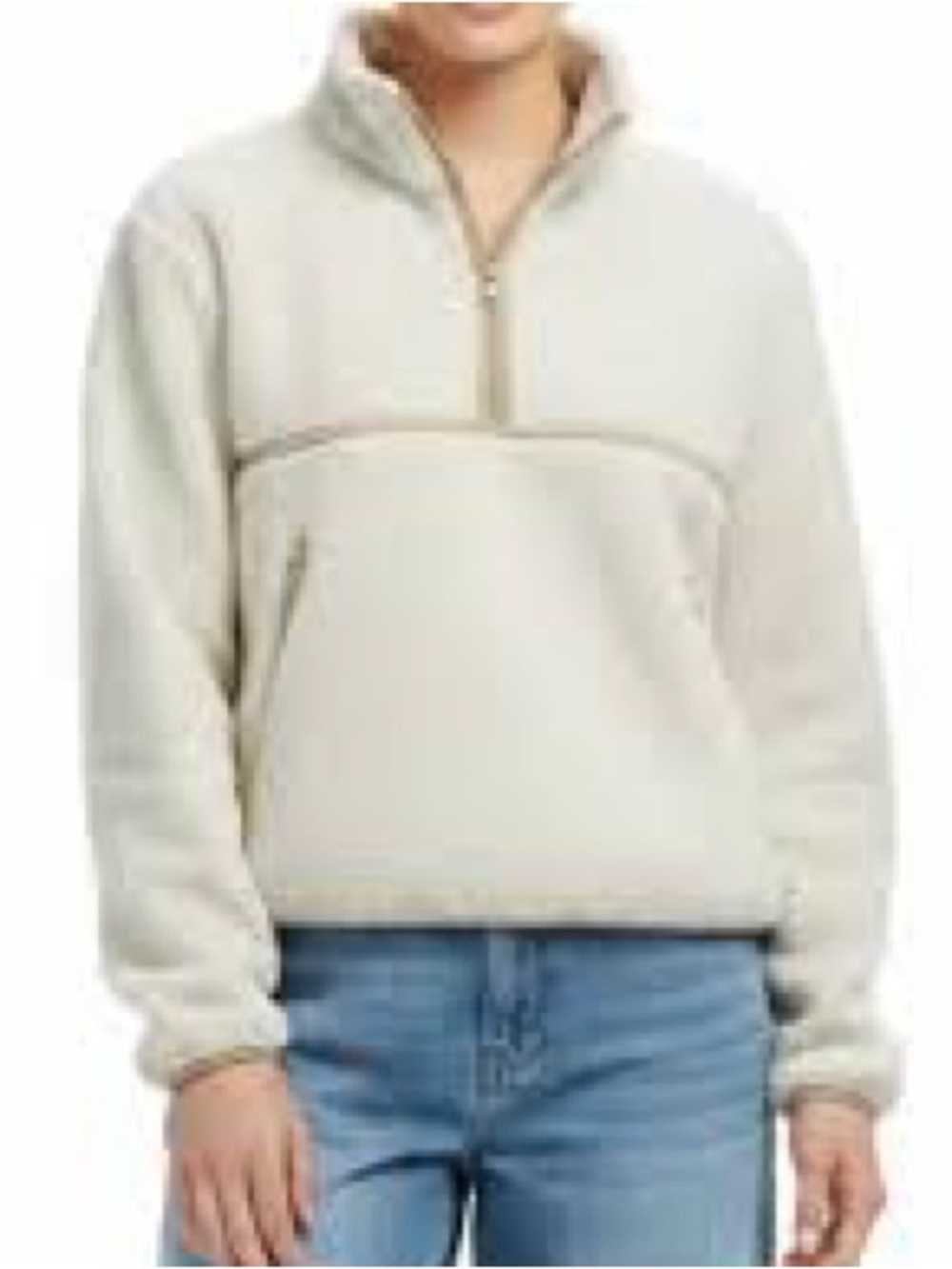 Bailey 44 Cream Sherpa Pullover Quarter Zip Size XL